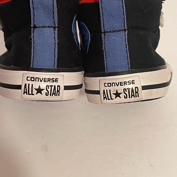 Converse Chuck Taylor All Star Mid Toddler Shoe Size 4 Navy Blue White Orange - Picture 5 of 9